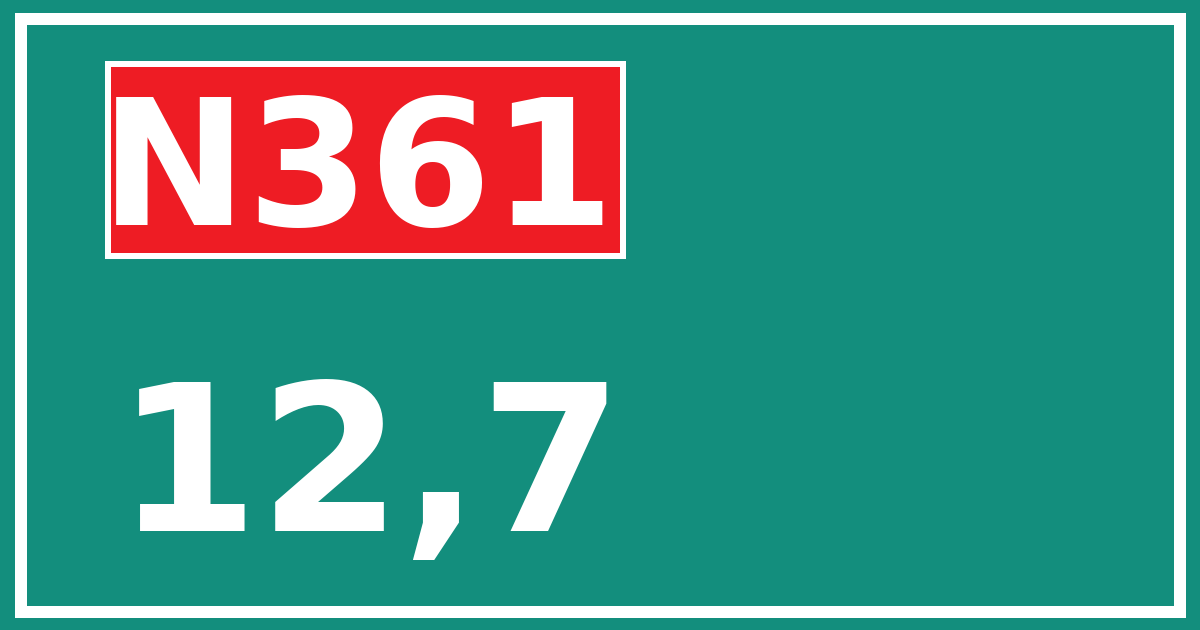 Hectometerbord N361 12,7