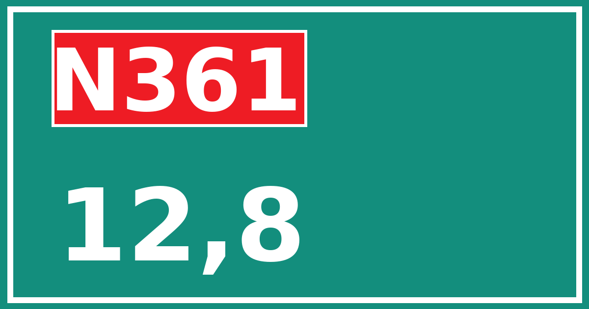 Hectometerbord N361 12,8