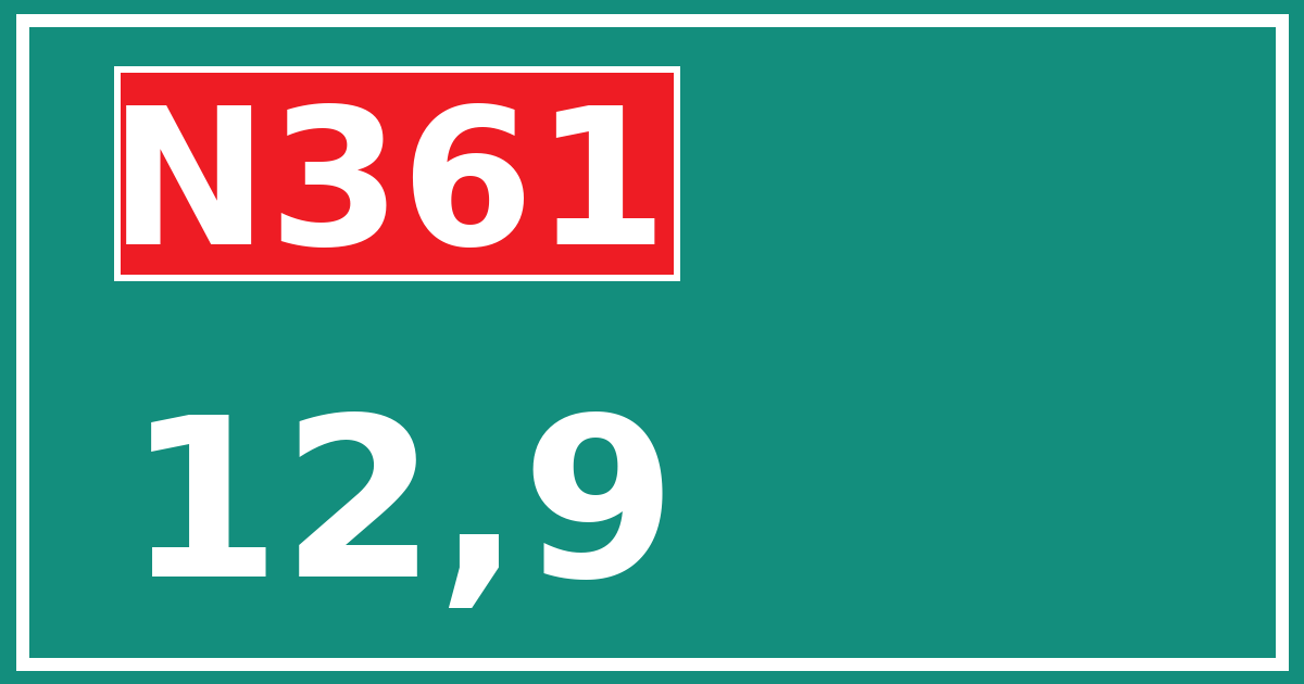 Hectometerbord N361 12,9