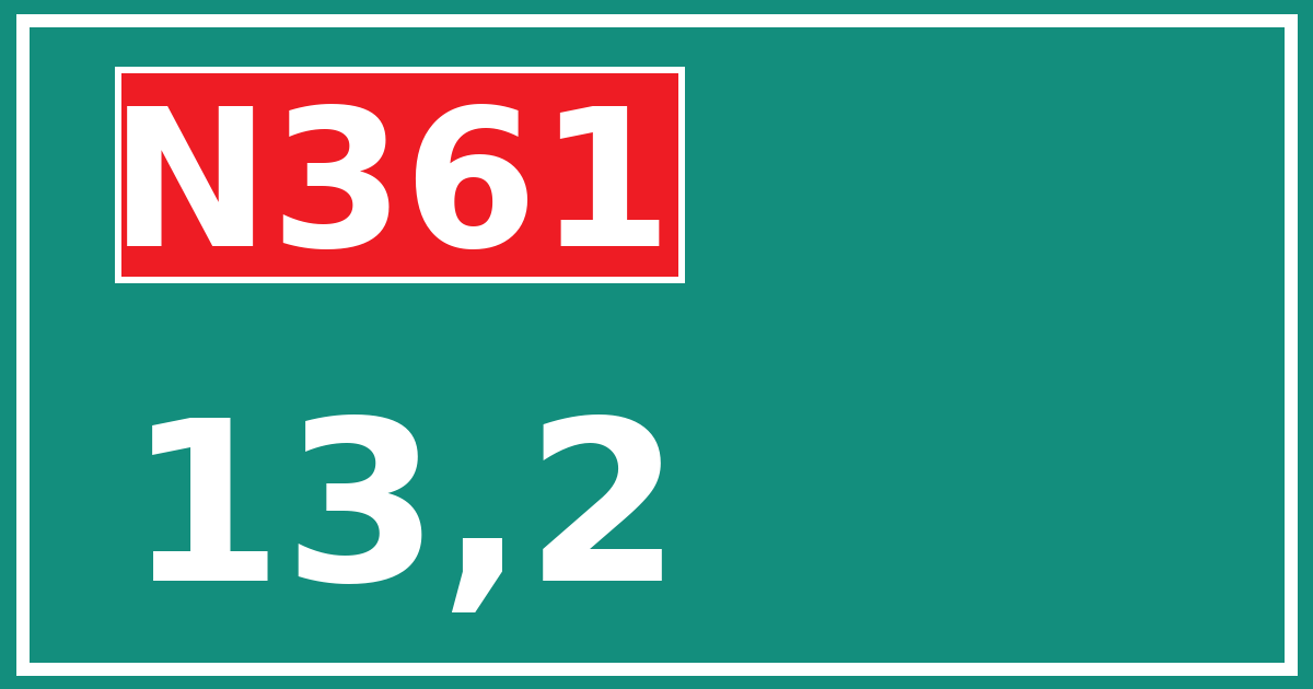 Hectometerbord N361 13,2