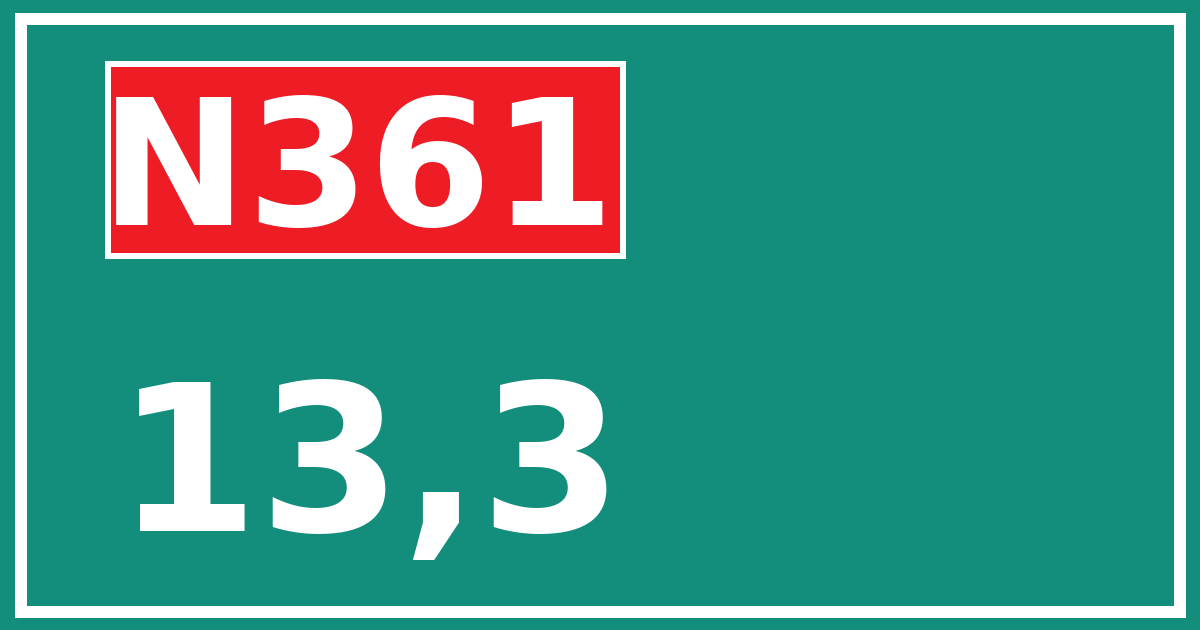 Hectometerbord N361 13,3