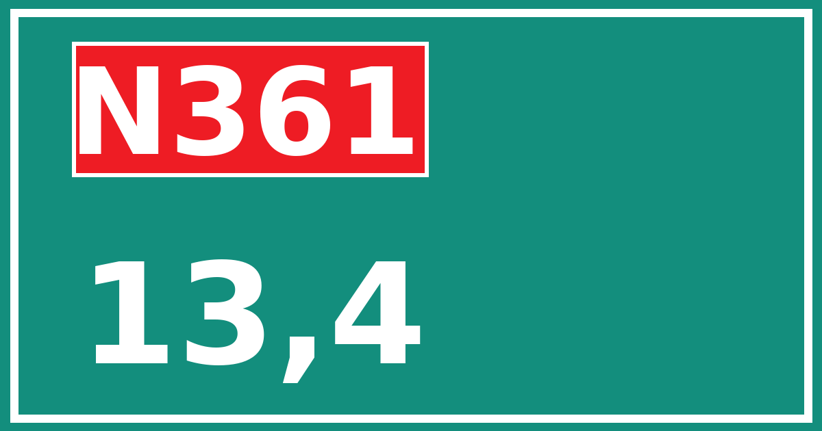 Hectometerbord N361 13,4