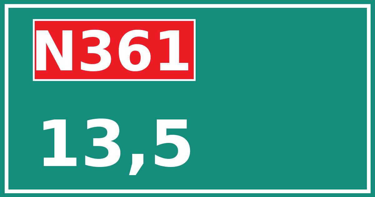 Hectometerbord N361 13,5