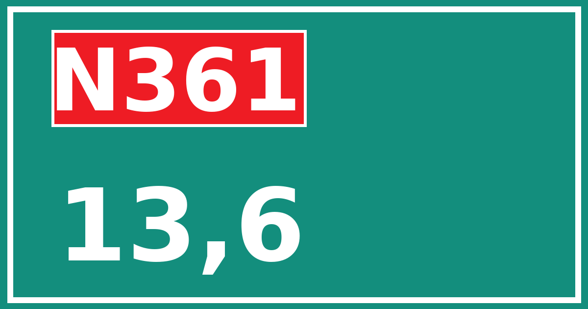 Hectometerbord N361 13,6