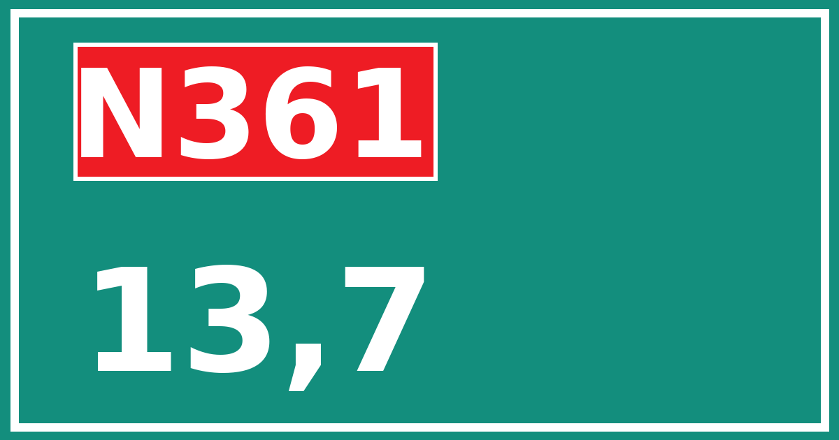 Hectometerbord N361 13,7