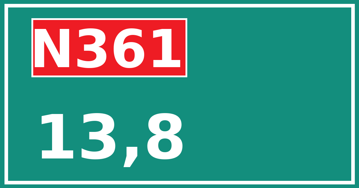 Hectometerbord N361 13,8