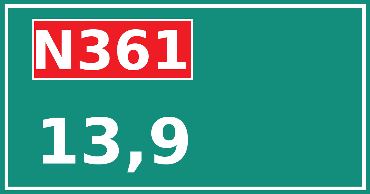 Hectometerbord N361 13,9