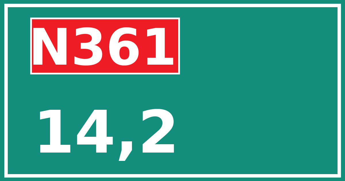 Hectometerbord N361 14,2