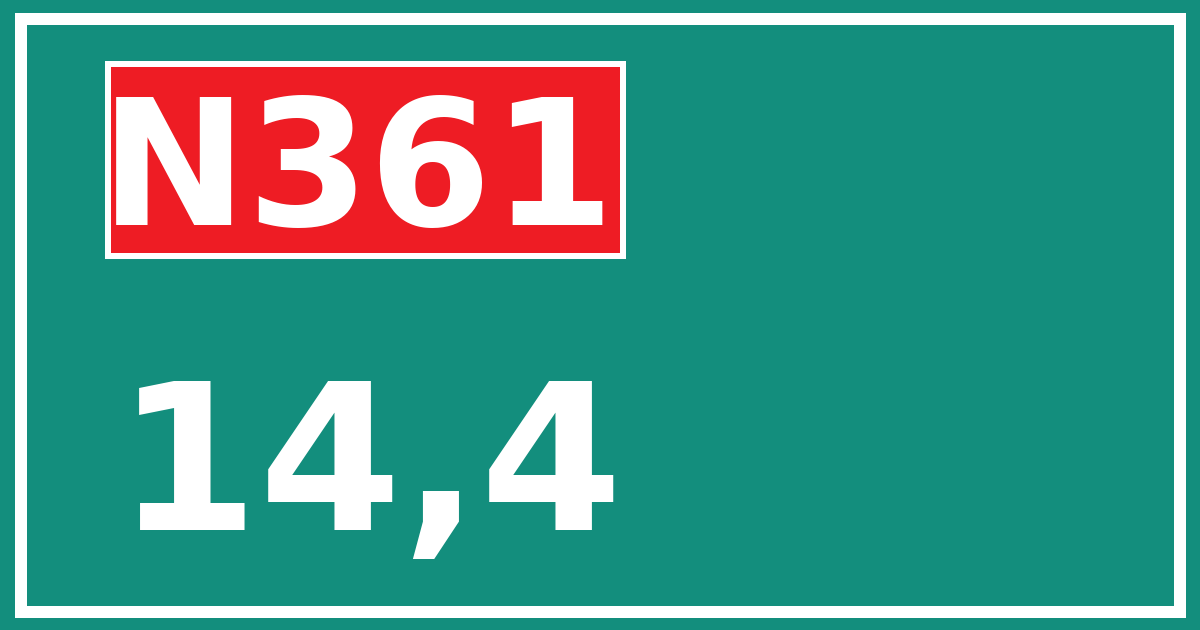 Hectometerbord N361 14,4