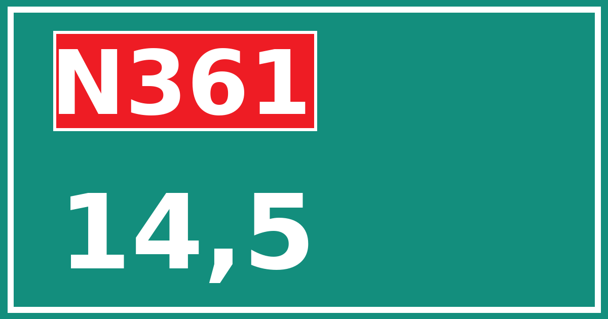 Hectometerbord N361 14,5