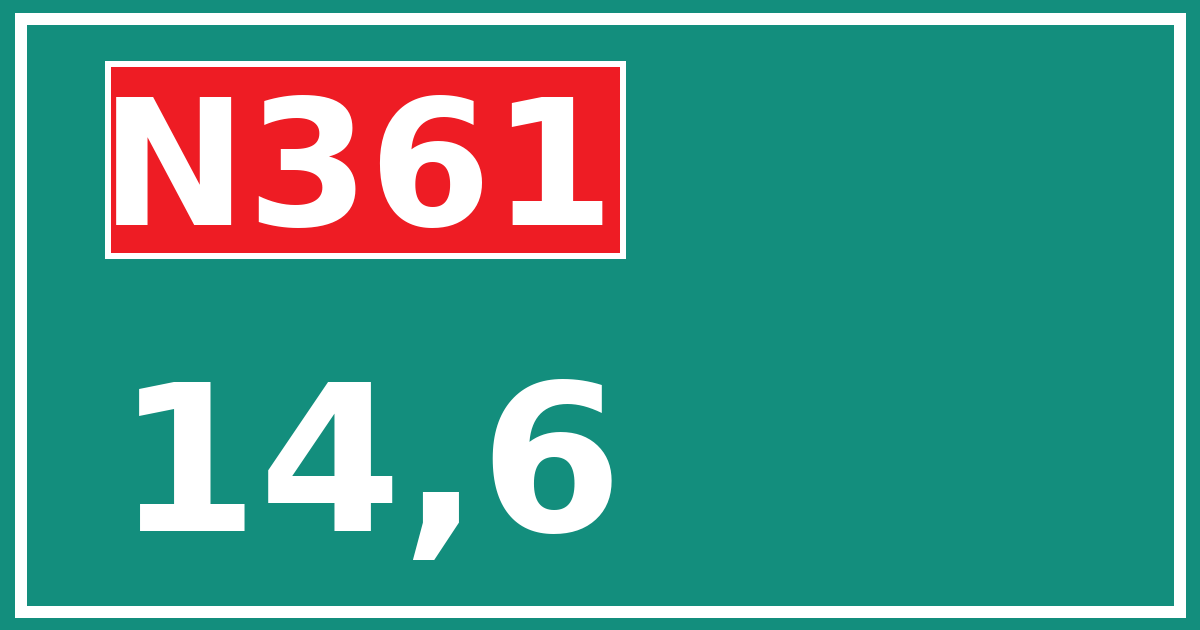 Hectometerbord N361 14,6