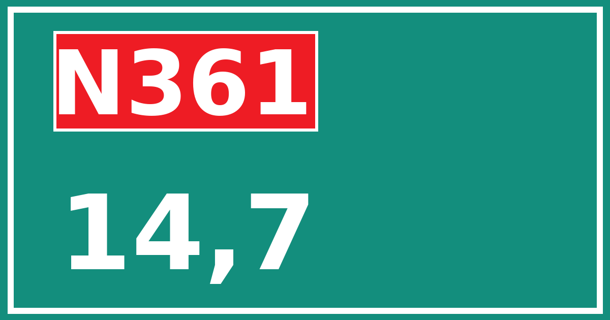Hectometerbord N361 14,7