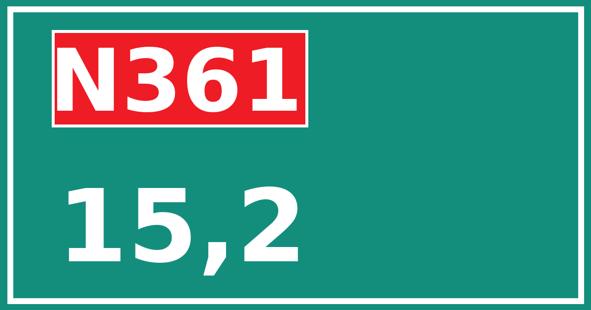 Hectometerbord N361 15,2