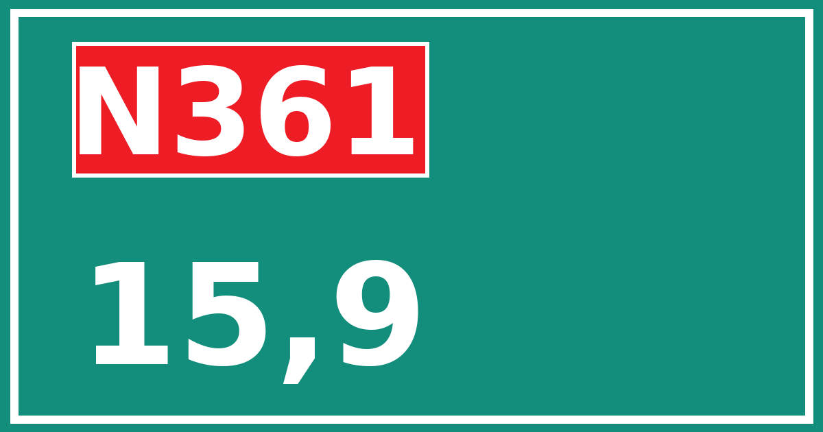 Hectometerbord N361 15,9