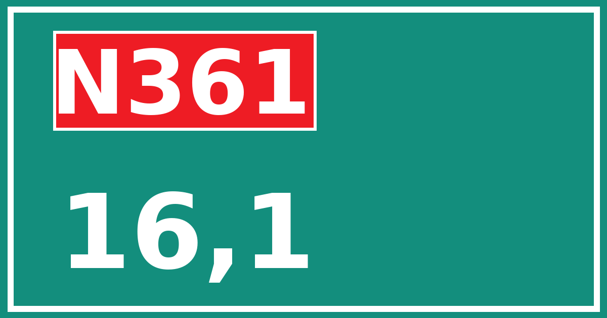 Hectometerbord N361 16,1