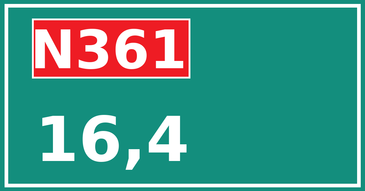 Hectometerbord N361 16,4