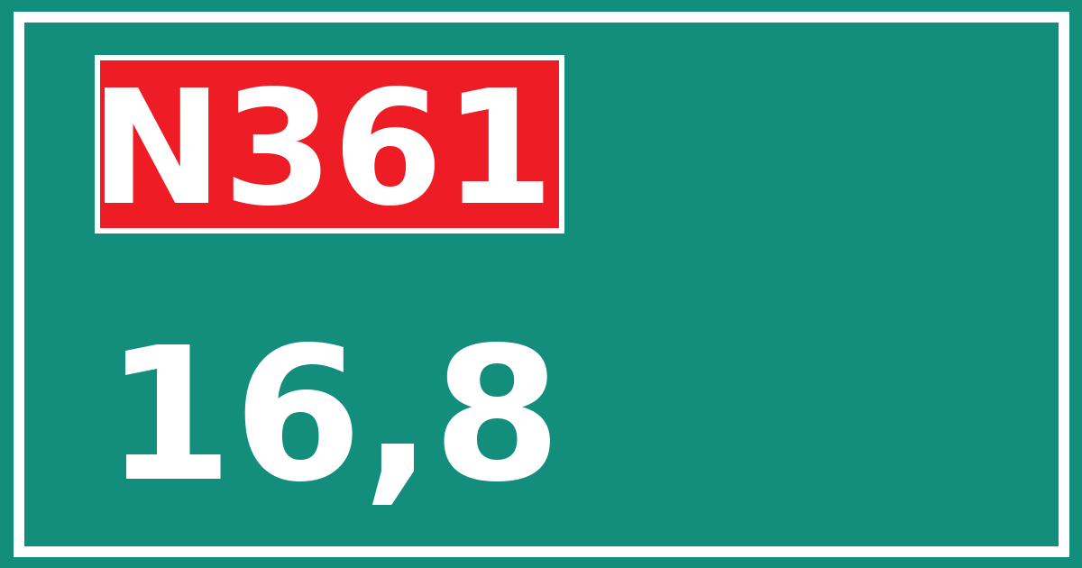 Hectometerbord N361 16,8