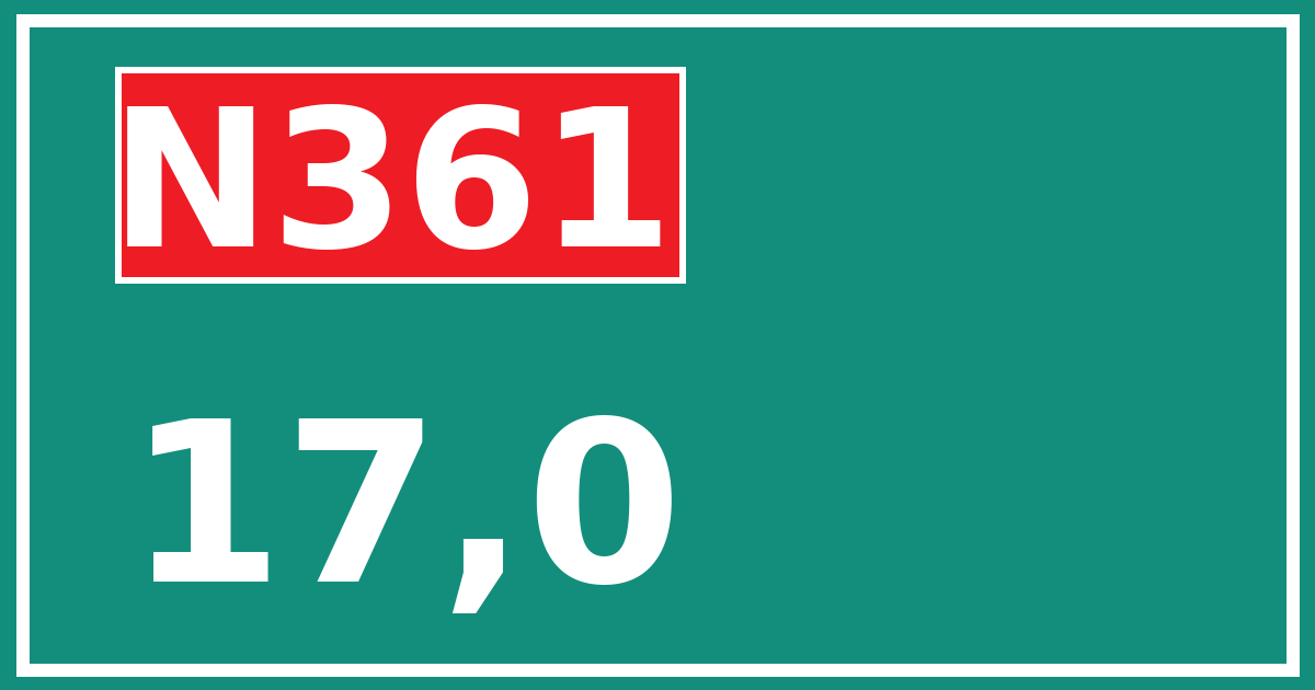 Hectometerbord N361 17,0