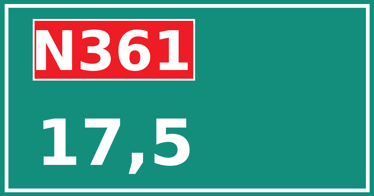 Hectometerbord N361 17,5