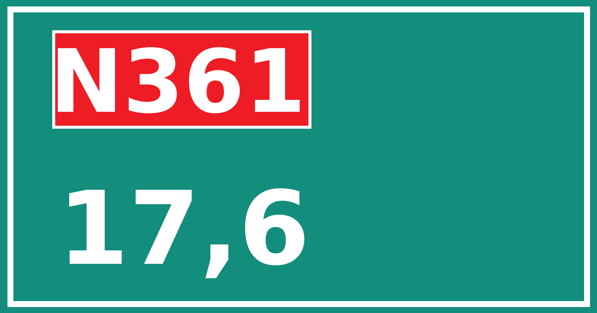 Hectometerbord N361 17,6