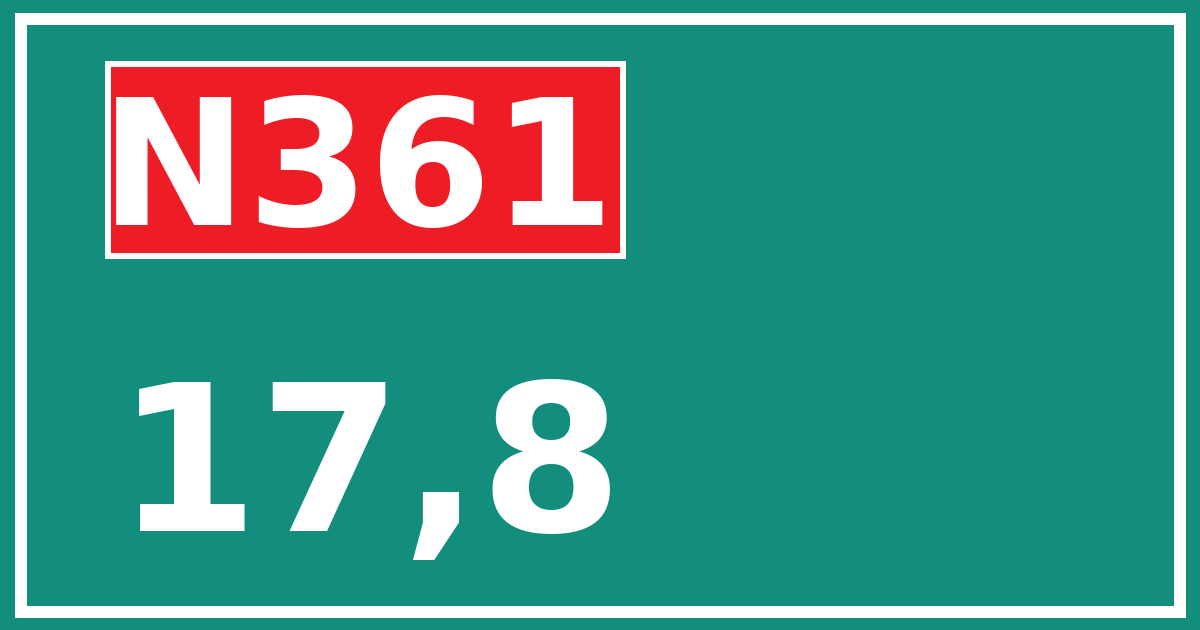 Hectometerbord N361 17,8