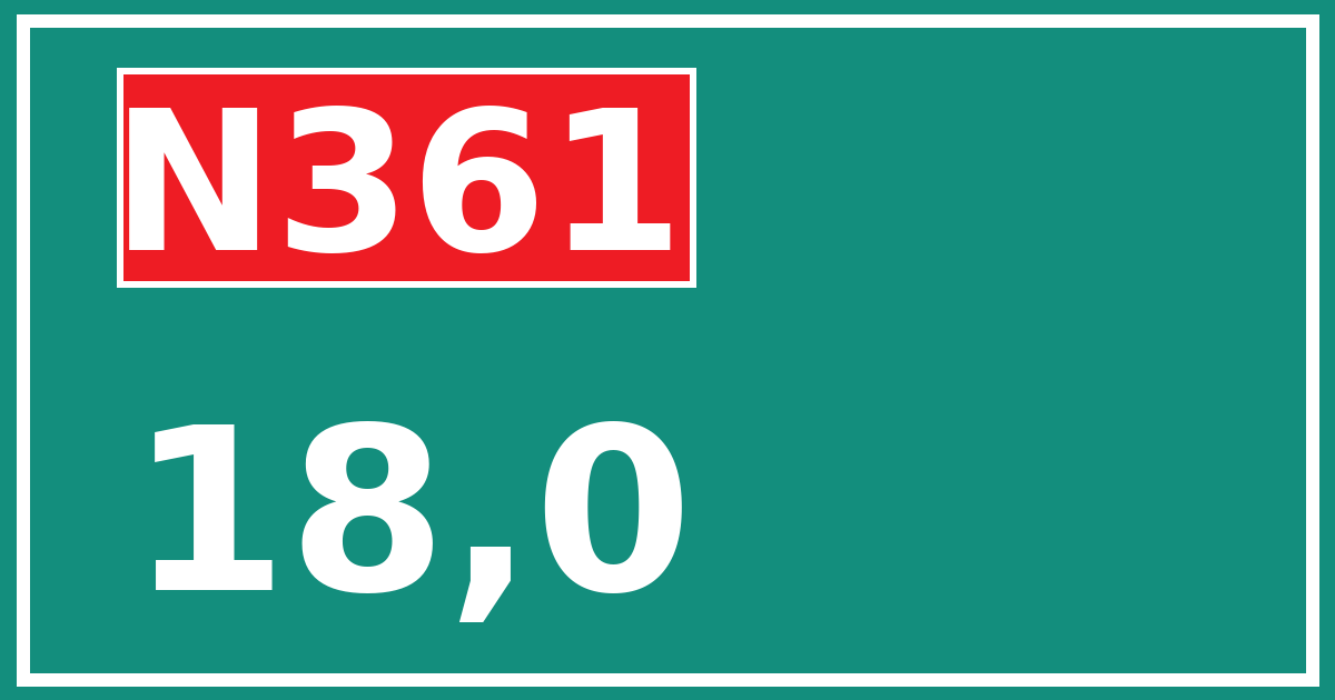 Hectometerbord N361 18,0