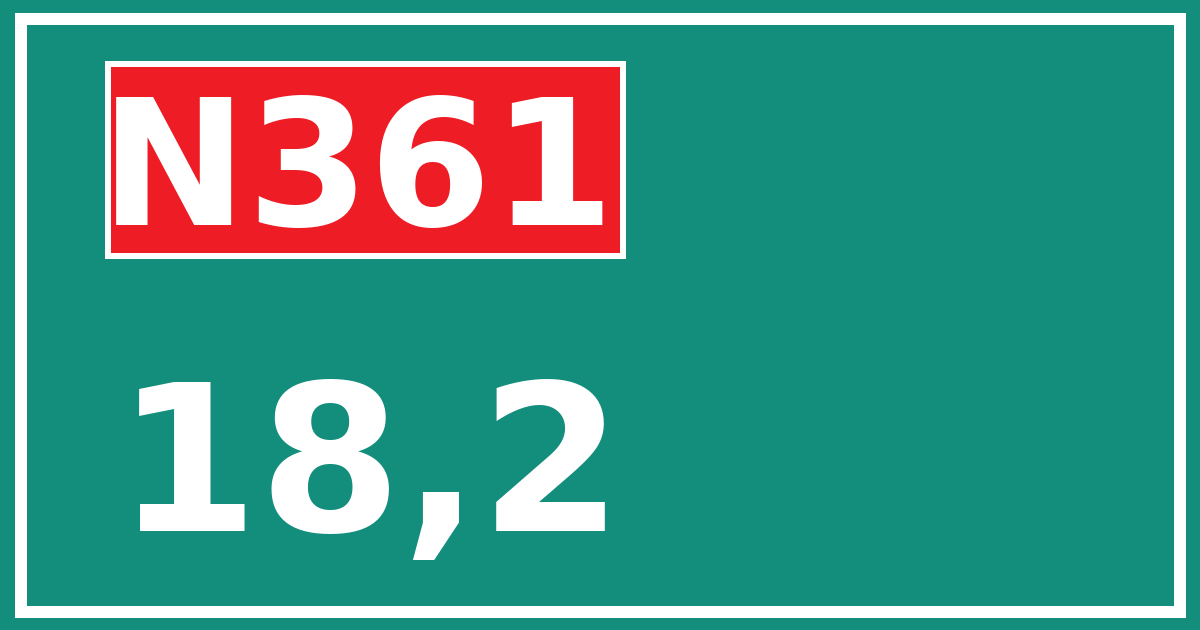 Hectometerbord N361 18,2
