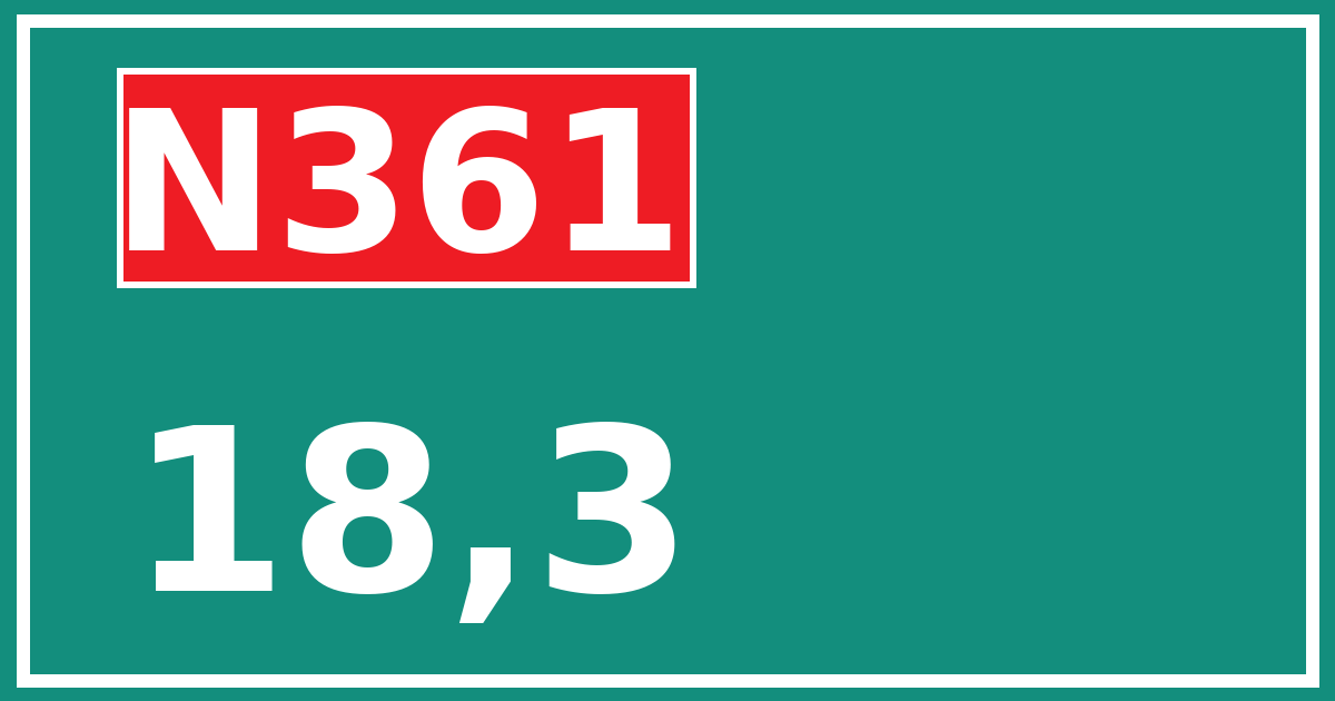 Hectometerbord N361 18,3