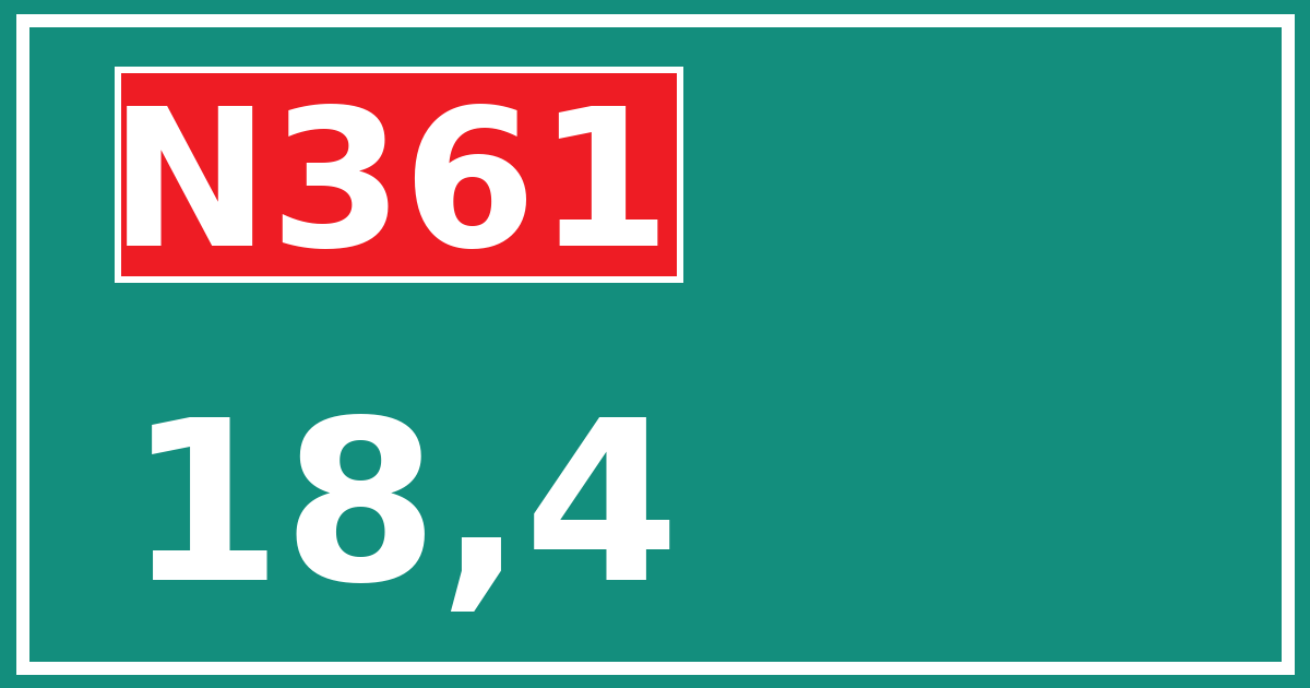 Hectometerbord N361 18,4
