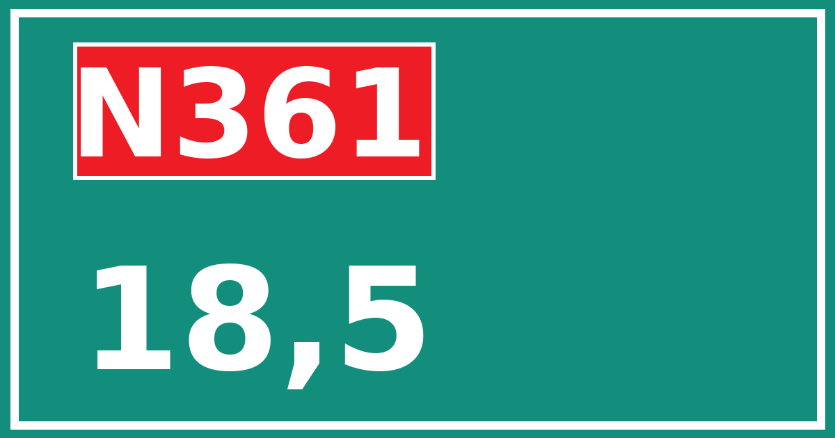 Hectometerbord N361 18,5