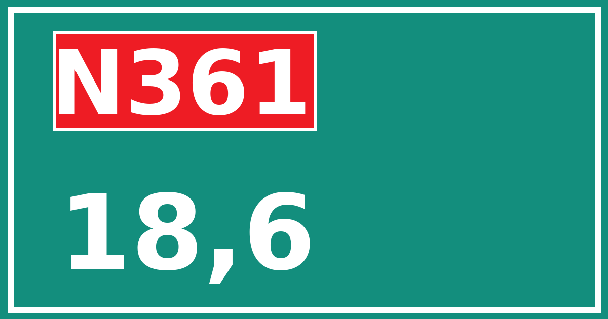 Hectometerbord N361 18,6