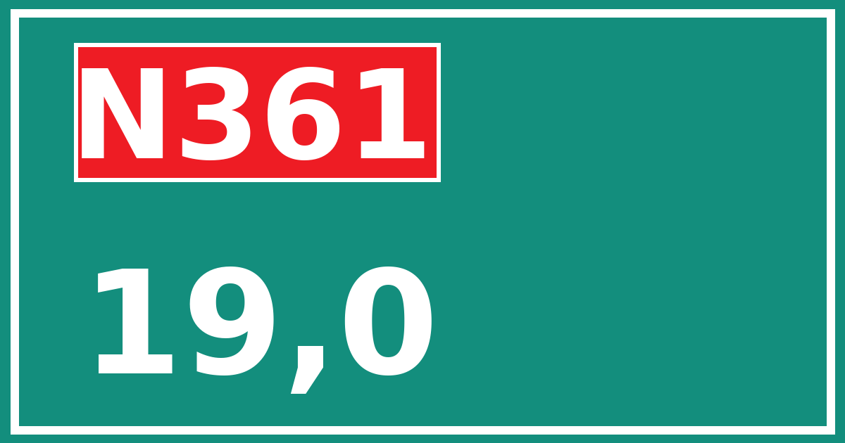 Hectometerbord N361 19,0