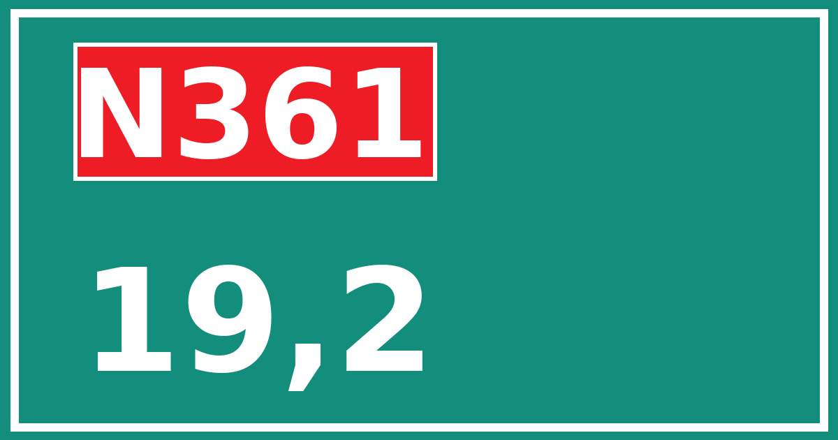 Hectometerbord N361 19,2