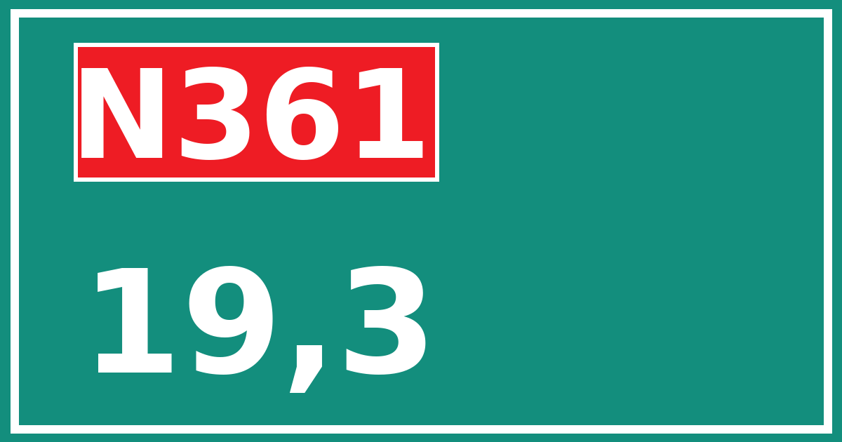 Hectometerbord N361 19,3