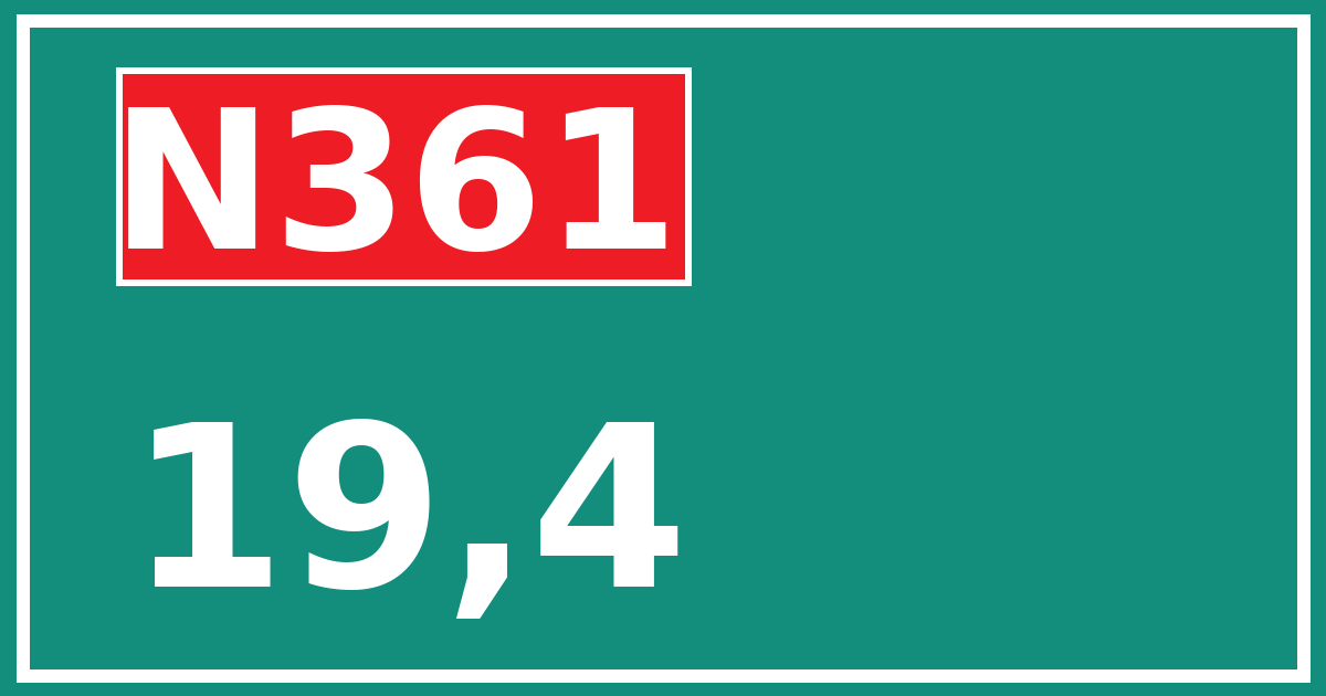 Hectometerbord N361 19,4