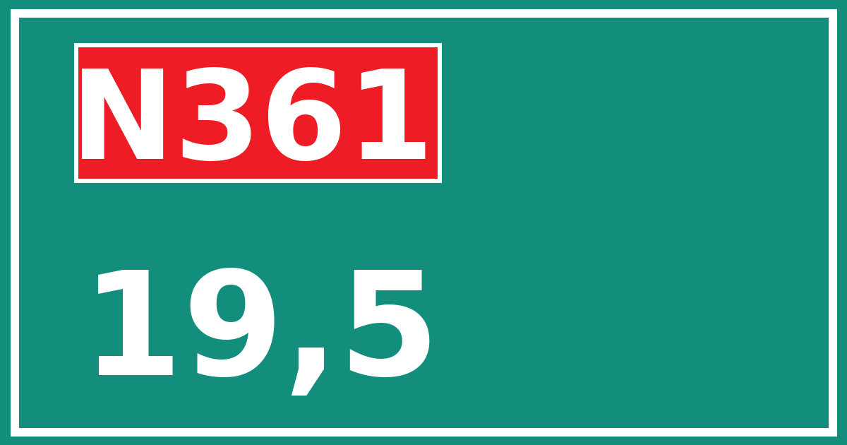 Hectometerbord N361 19,5