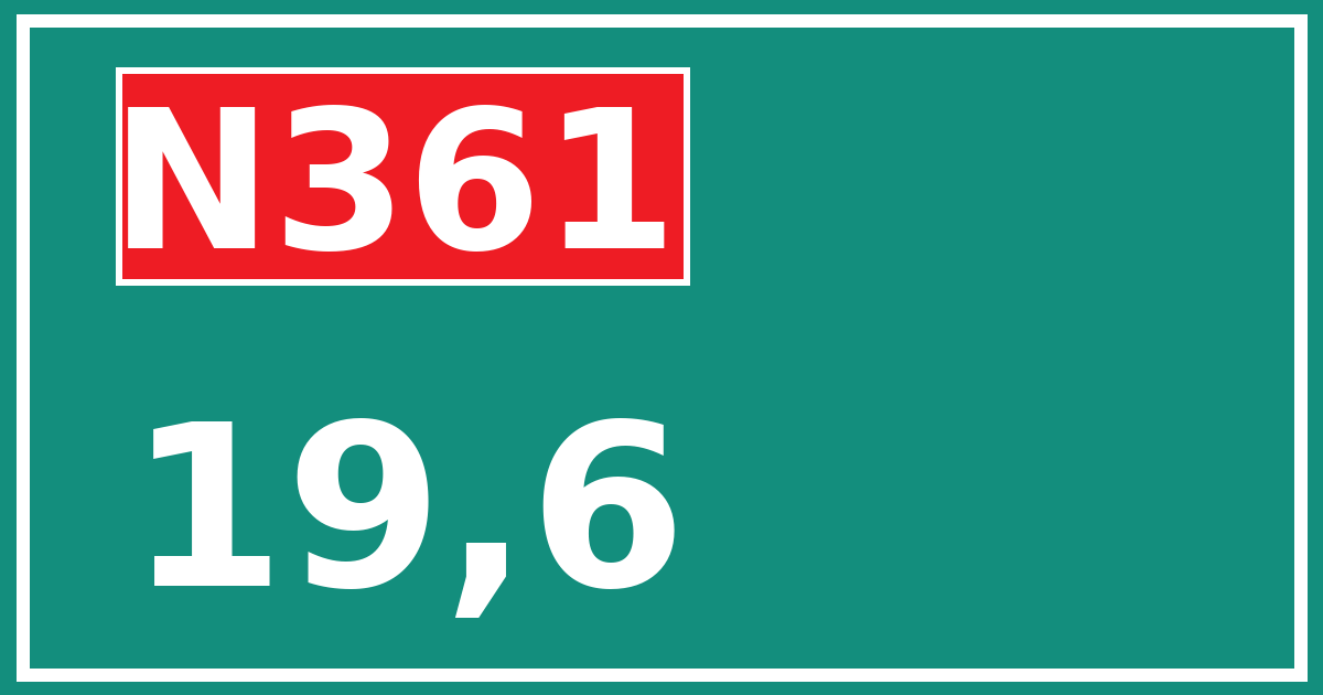 Hectometerbord N361 19,6