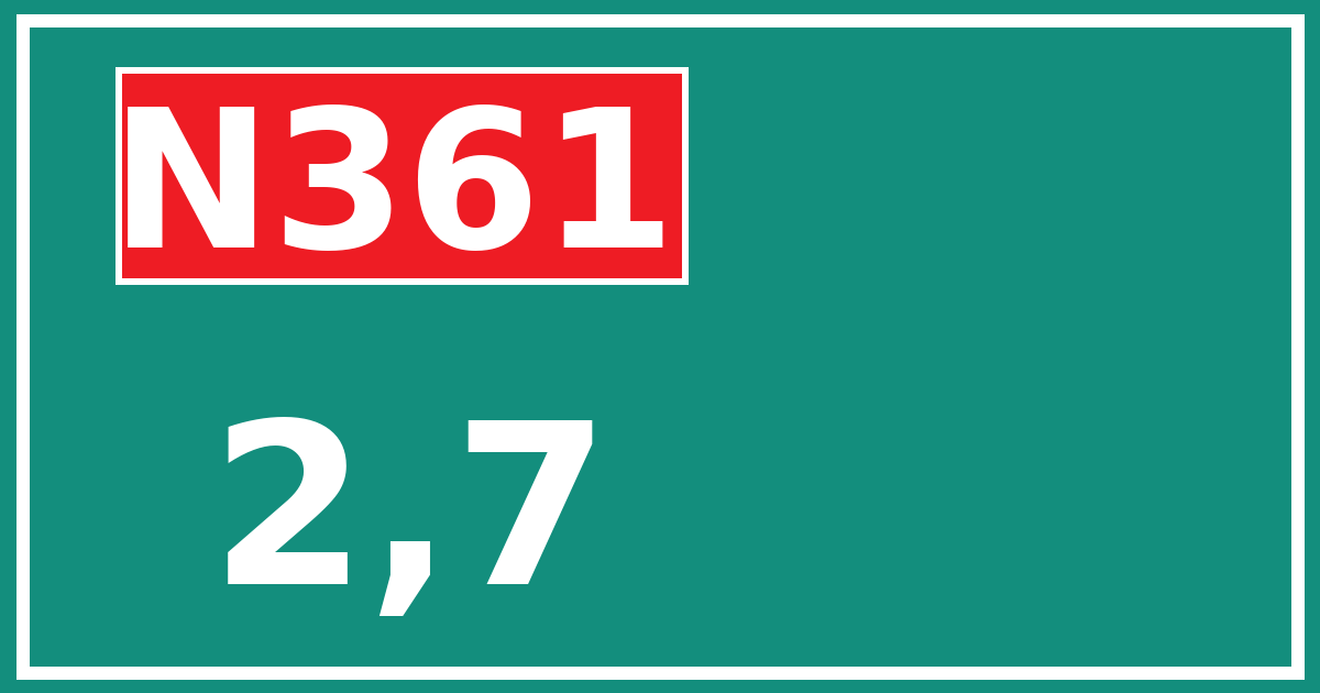 Hectometerbord N361 2,7