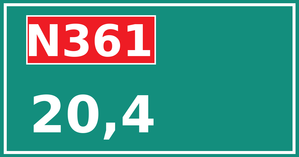 Hectometerbord N361 20,4