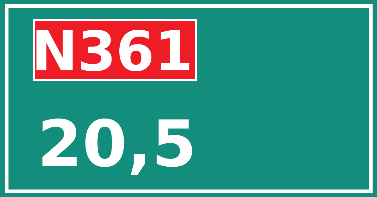 Hectometerbord N361 20,5