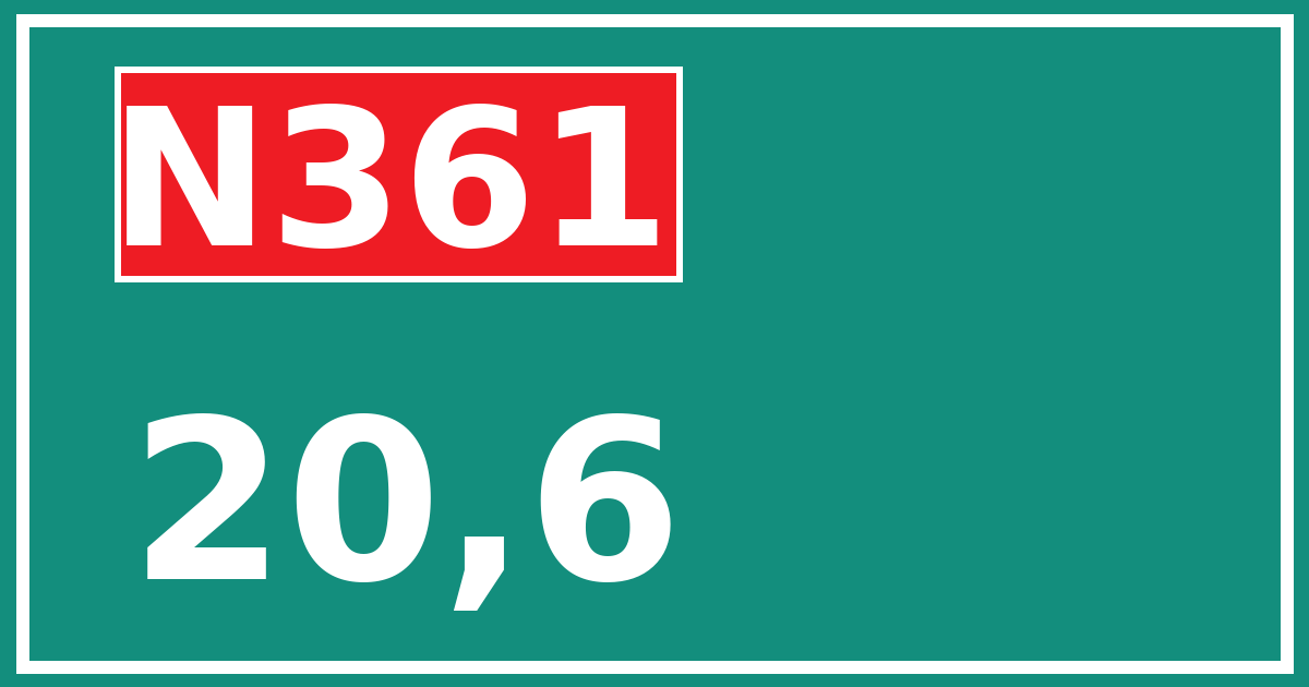 Hectometerbord N361 20,6