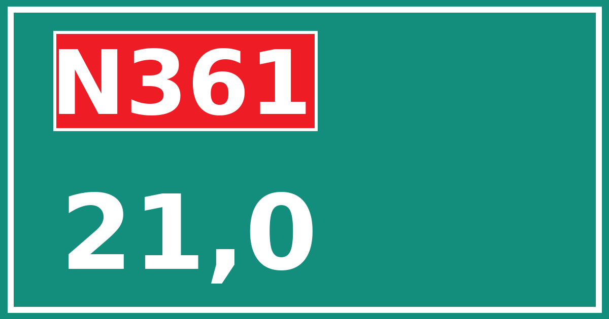 Hectometerbord N361 21,0