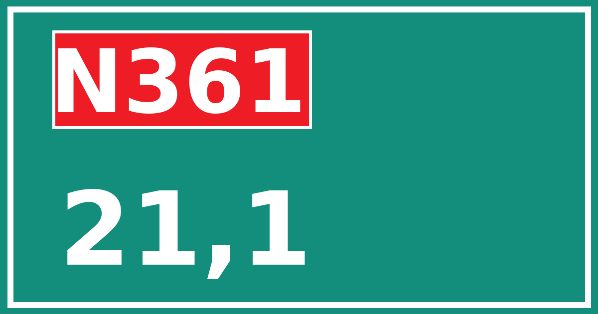Hectometerbord N361 21,1