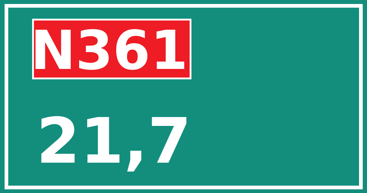 Hectometerbord N361 21,7