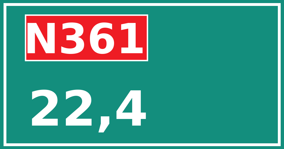 Hectometerbord N361 22,4