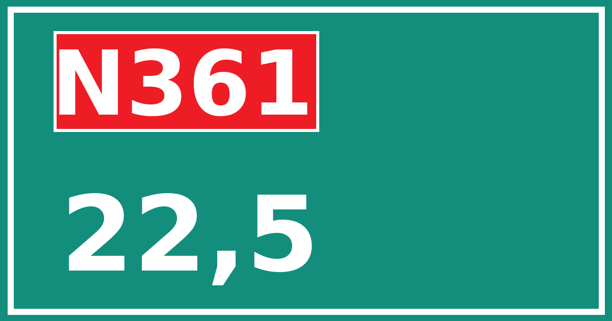 Hectometerbord N361 22,5