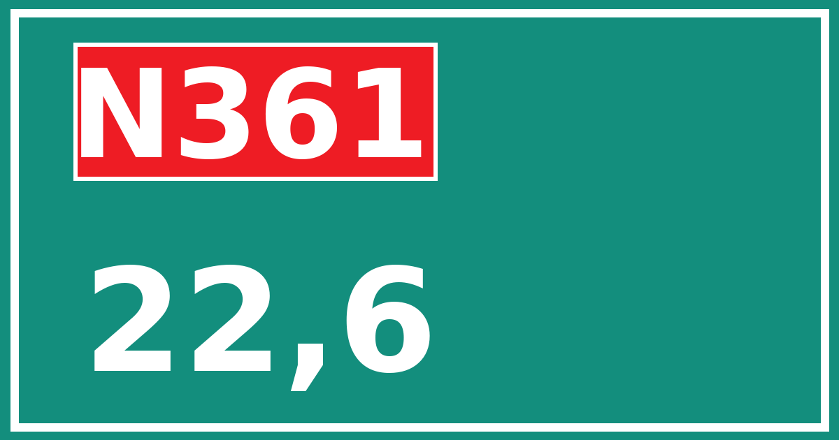 Hectometerbord N361 22,6