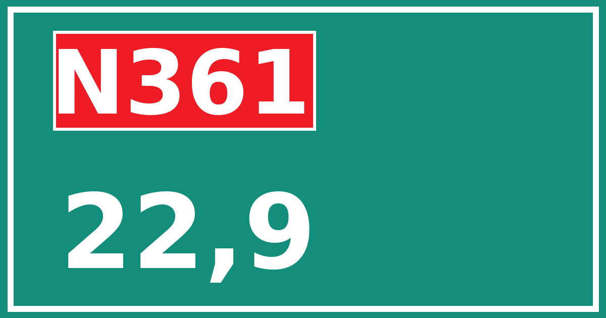 Hectometerbord N361 22,9
