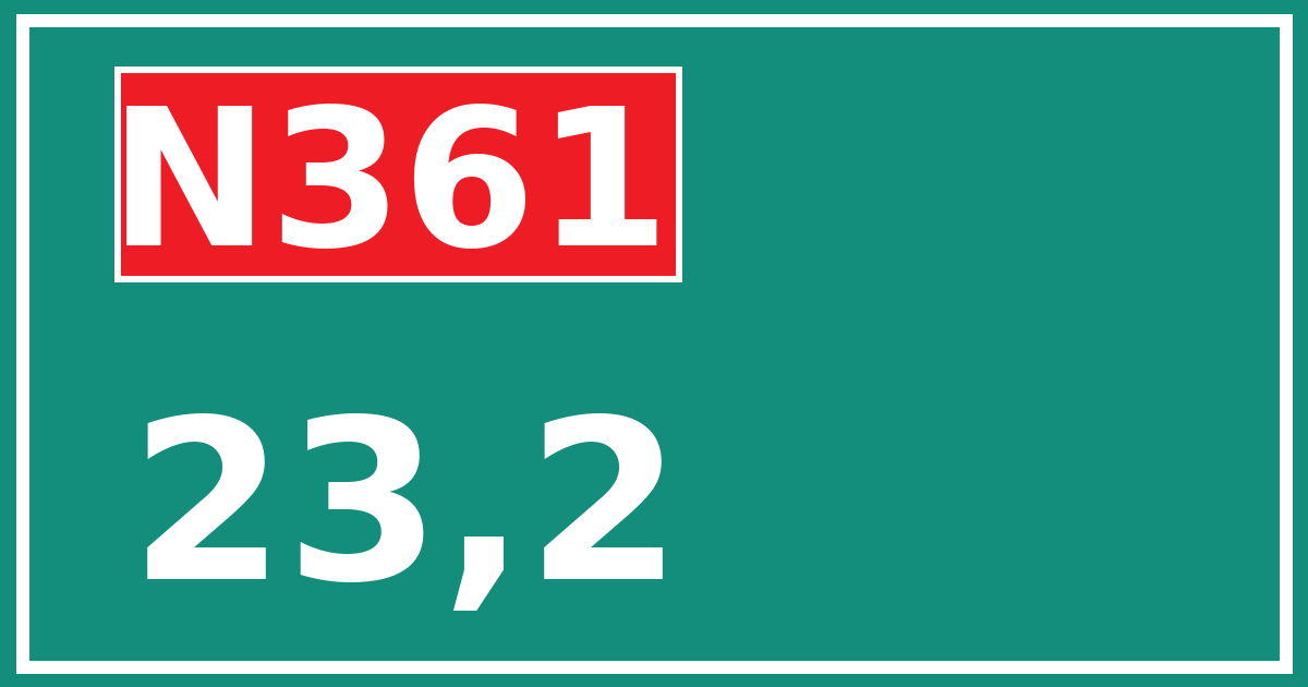 Hectometerbord N361 23,2