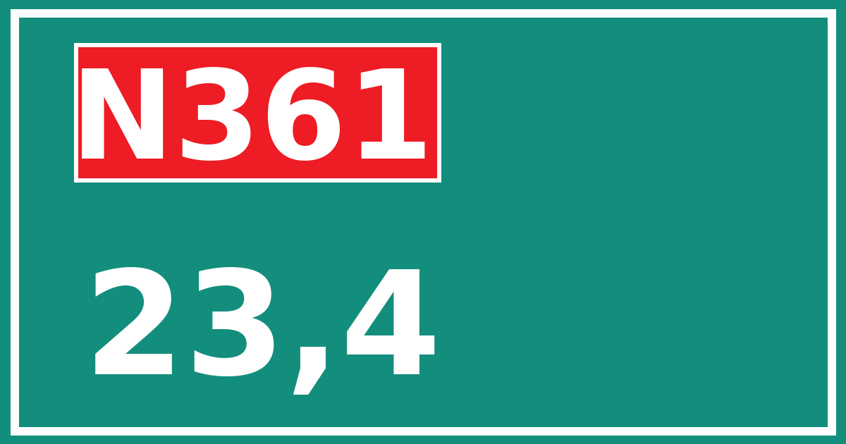 Hectometerbord N361 23,4